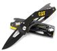 CAT 6-1/4in Folding Skeleton Knife with Bottle Opener and Black Blade