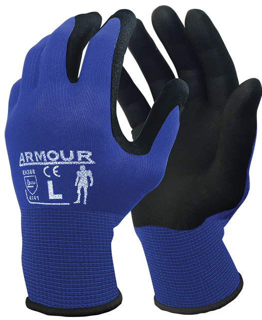 Armour Safety Black Foam Nitrile Open Back Glove