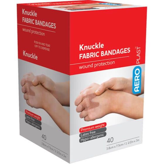 Aeroplast AFP350 Knuckle Fabric Bandages Flesh 3.8cm x 7.5cm Box 40