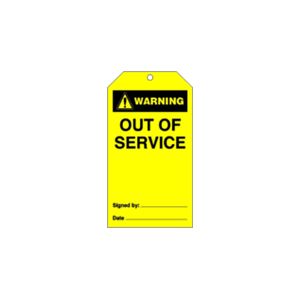 TAG OUT OF SERVICE 150x80mm