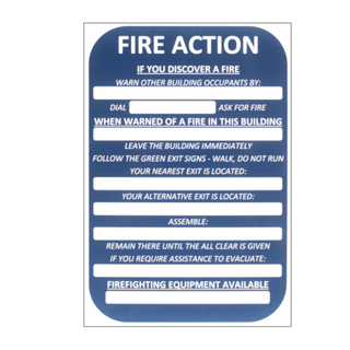 FIRE ACTION ALARM SIGN - 2019