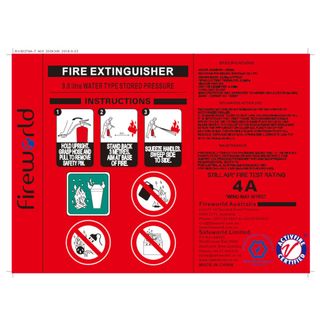 FIRE EXT WATER 9LTR LABEL