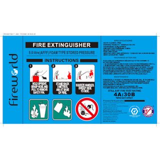 FIRE EXT FOAM 9LTR LABEL