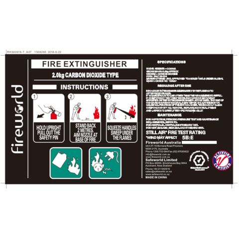 FIRE EXT C02 2KG  LABEL