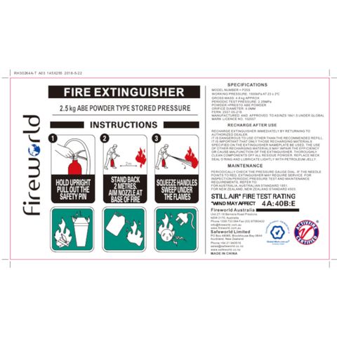 FIRE EXT ABE 2.5KG LABEL