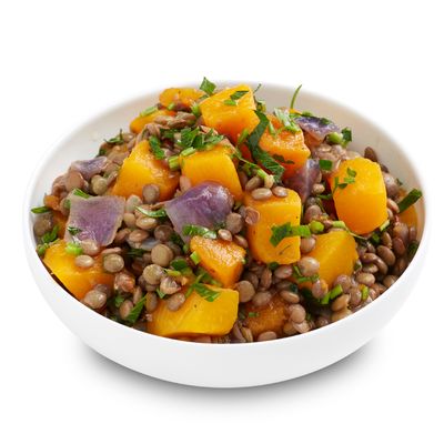 Lentils with Roast Pumpkin