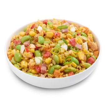 Fried Rice Salad with Bacon & Egg