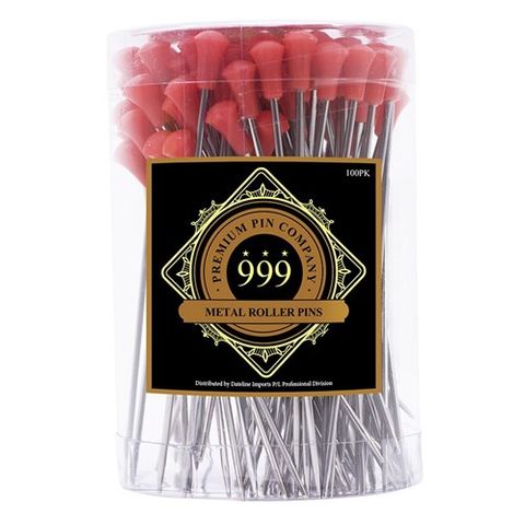 999 Metal Roller Pin Red Tip Long 100 Pack