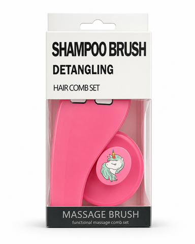 Shampoo Brush Set (2-in-1) (Pink)