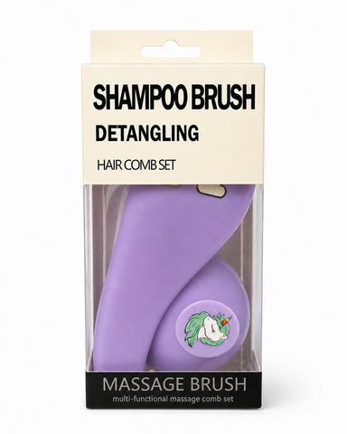 Shampoo Brush Set (2-in-1) (Purple)
