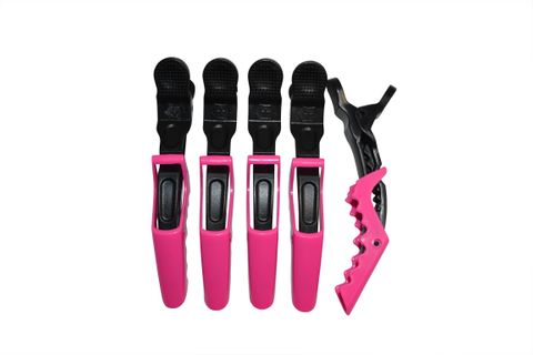 Koza Crocodile Clips Pink/Black 12in