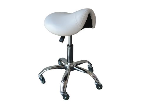 Koza SADDLE Stool WHITE Adjustable Gas Lift - Oz Stock