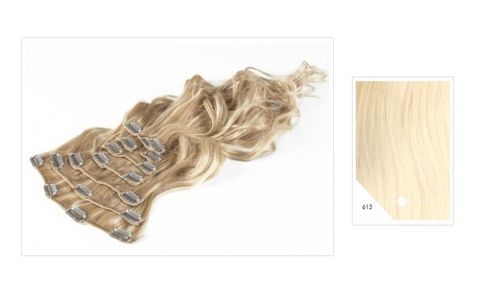 Amazing Hair 20 inch CLIP-IN Extensions Light Blonde #613 / 7pc set