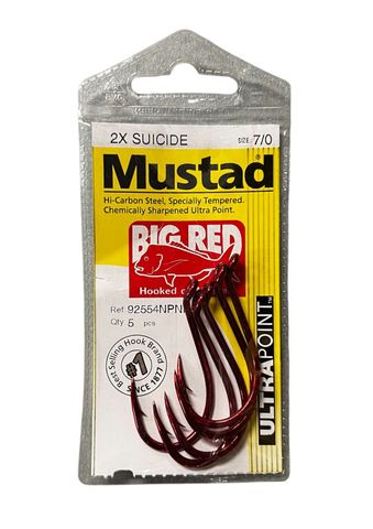 Mustad Big Red Hooks 7/0 Qty 5