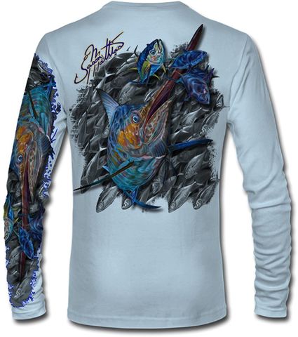 Jason Mathias  Blue Marlin Long Sleeve Shirt (XL)