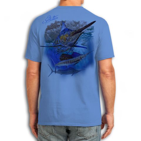 Jason Mathias  Blue T Shirt Marlin (Size L)