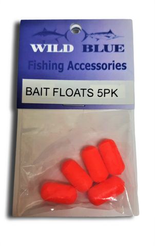 Wild Blue Bait Rig Floats Flouro/ Red 3/8 x 3/4 5 Pk