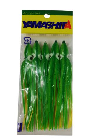 Yamashita Octopus Skirt 3 Inch Green Yellow 5 Pack
