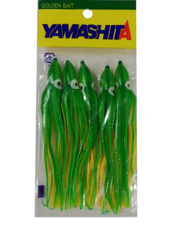 Yamashita Octopus Skirt 3.5 Inch Green Yellow 5 Pack