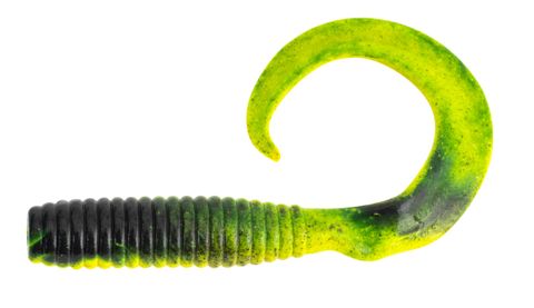 Berkley SW Gulp Grub 6In Black Chartreuse Fuze