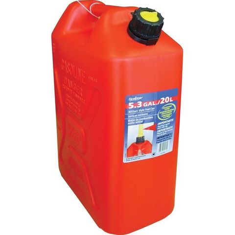Scepter 20 Litre Red Petrol Jerry Can Plastic Tall