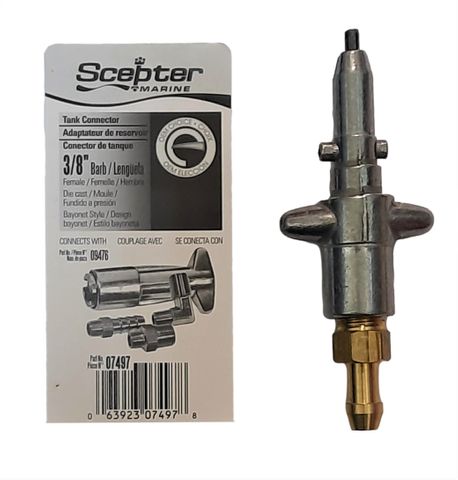 Scepter Mercury Male Tank End 3/8 Hose Metal