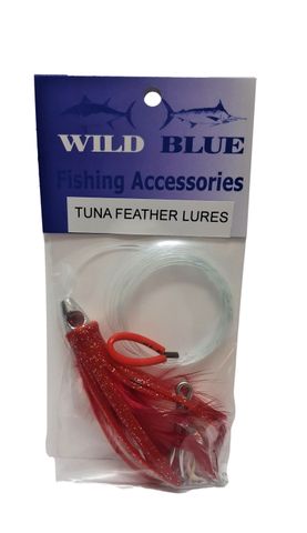 Wild Blue Feather Lure Red/White