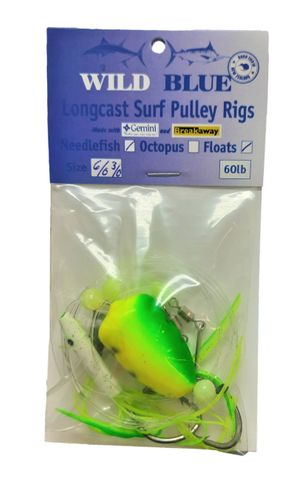 Wild Blue Longcast Rig with Chartreuse/Tiger/Needlefish Float