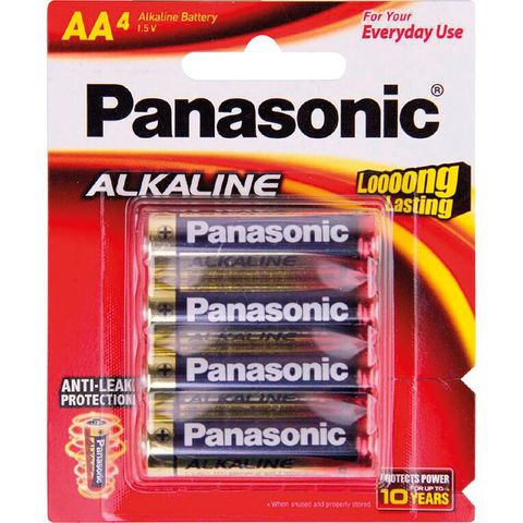 Panasonic AA Alkaline Battery 4Pk