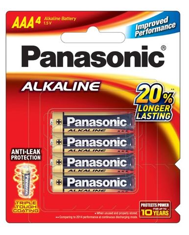 Panasonic AAA Alkaline Battery 4Pk