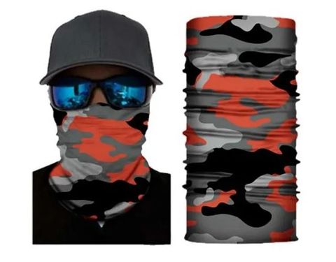 Seamless Tube Headwear Camo Black/Orange