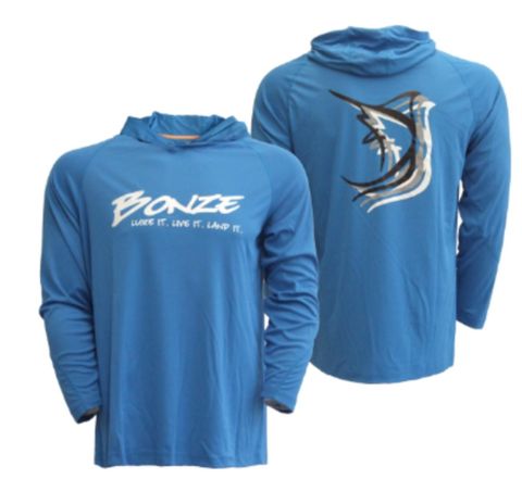 Bonze Triple Marlin Blue UV Long Sleeve Hood-XXL