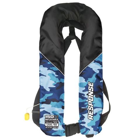 Response Manual Inflatable Life Jacket Adult Ocean Camo / Black