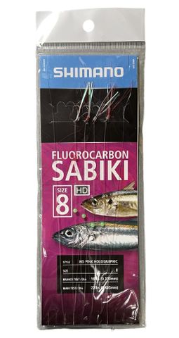 Shimano Fluorocarbon HD Pink Holographic Sabiki Size 8