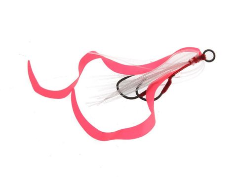 Ocean Angler Slider Skirt Twin Hook Pack Pink White Curly