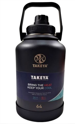 Takeya Insulated Drink Bottle - 64OZ Black
