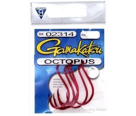 Gamakatsu 8/0 Red Octopus Hooks