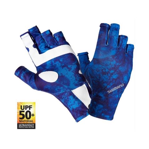 Shimano UPF Sun Gloves Water Camo (XL)