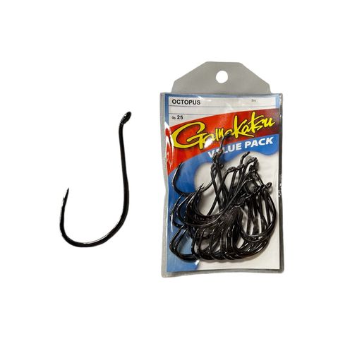 Gamakatsu 7/0 Black Octopus Hooks 25Pc