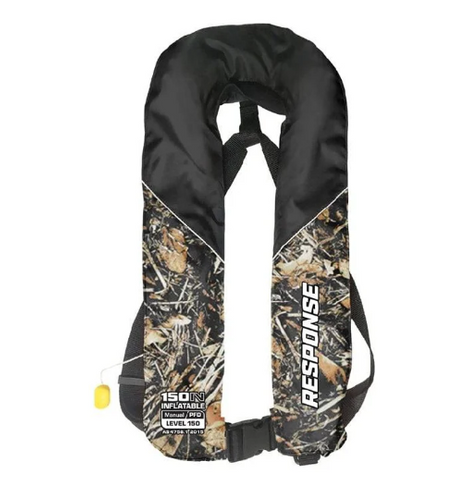 Response Manual Inflatable Adult Life Jacket Camo/Black