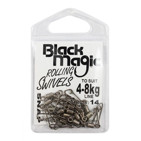 Black Magic 4-8 Kg Rolling Snap Swivel Small Pack
