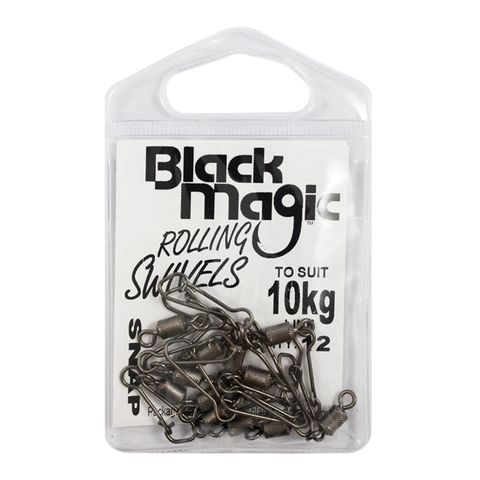 Black Magic 10Kg Rolling Snap Swivel Small Pack