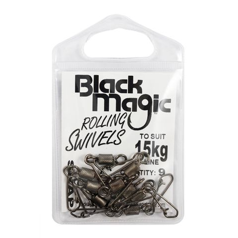 Black Magic 15Kg Rolling Snap Swivel Small Pack