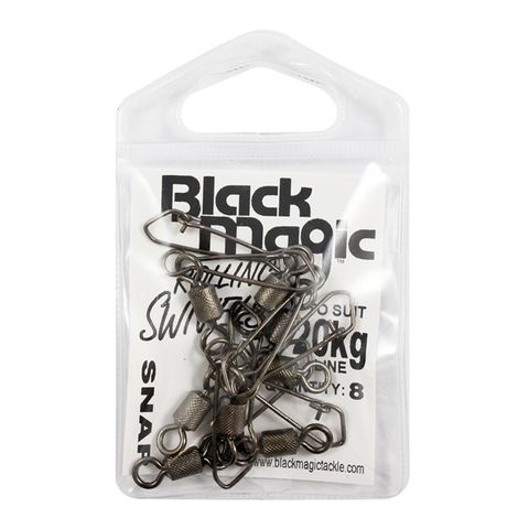 Black Magic 20Kg Rolling Snap Swivel Small Pack
