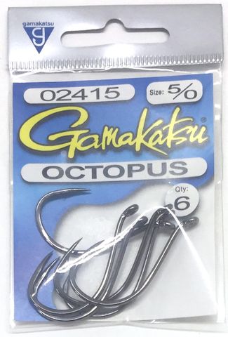 Gamakatsu 5/0 Black Octopus Hooks