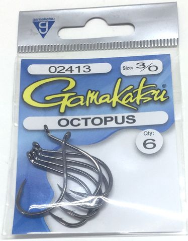 Gamakatsu 3/0 Black Octopus Hooks