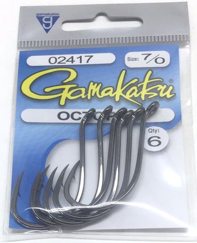 Gamakatsu 7/0 Black Octopus Hooks