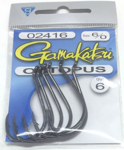 Gamakatsu 6/0 Black Octopus Hooks
