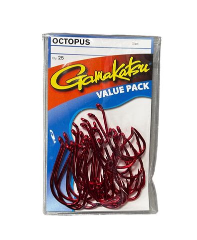 Gamakatsu 10/0 Red Octopus Hooks 25pc