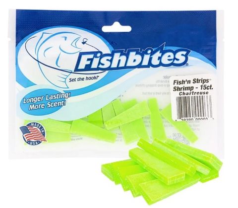 Fishbites EZ Fish N Strips Shrimp - Chartreuse